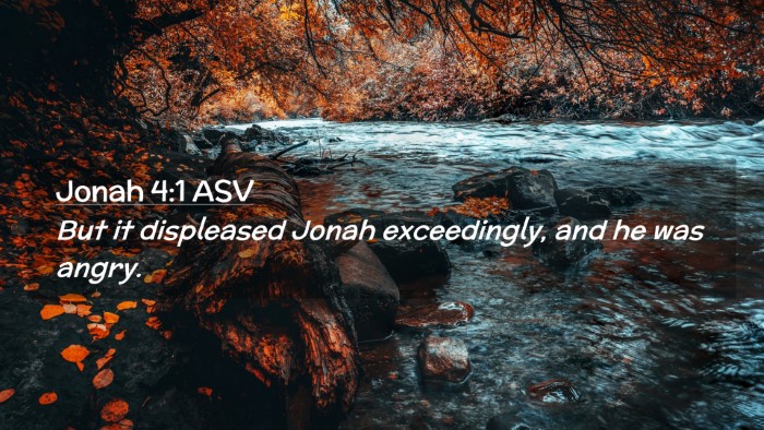 Picture 02 - Jonah 4:1 ASV Desktop Wallpaper - But it displeased Jonah exceedingly, and he was - Desktop Bible Verse Wallpaper