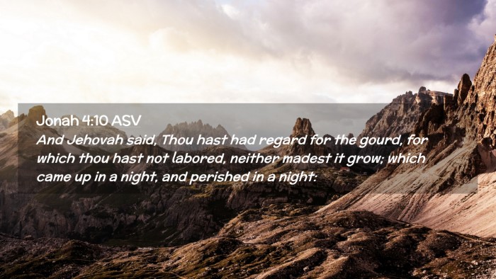 Picture 02 - Jonah 4:10 ASV Desktop Wallpaper - And Jehovah said, Thou hast had regard for the - Desktop Bible Verse Wallpaper