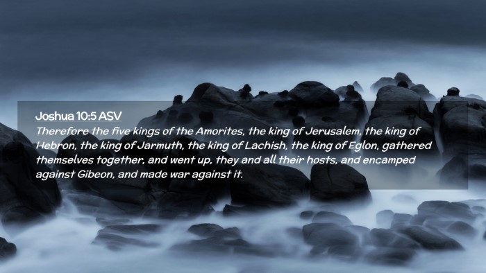 Picture 02 - Joshua 10:5 ASV Desktop Wallpaper - Therefore the five kings of the Amorites, the - Desktop Bible Verse Wallpaper