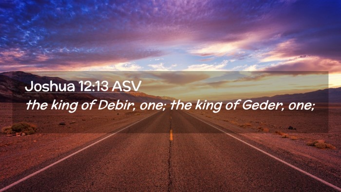 Picture 02 - Joshua 12:13 ASV Desktop Wallpaper - the king of Debir, one; the king of Geder, - Desktop Bible Verse Wallpaper