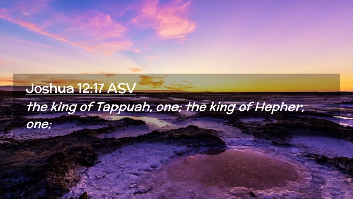 Picture 02 - Joshua 12:17 ASV Desktop Wallpaper - the king of Tappuah, one; the king of Hepher, - Desktop Bible Verse Wallpaper