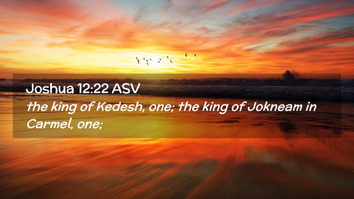 Picture 02 - Joshua 12:22 ASV Desktop Wallpaper - the king of Kedesh, one; the king of Jokneam in - Desktop Bible Verse Wallpaper