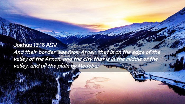 Picture 02 - Joshua 13:16 ASV Desktop Wallpaper - And their border was from Aroer, that is on the - Desktop Bible Verse Wallpaper