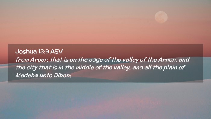 Picture 02 - Joshua 13:9 ASV Desktop Wallpaper - from Aroer, that is on the edge of the valley of - Desktop Bible Verse Wallpaper
