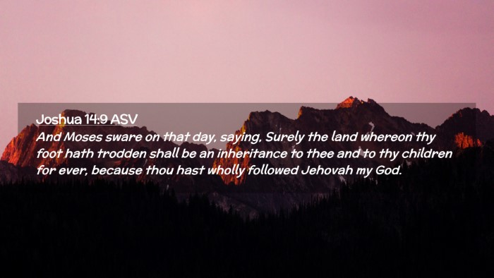 Picture 02 - Joshua 14:9 ASV Desktop Wallpaper - And Moses sware on that day, saying, Surely the - Desktop Bible Verse Wallpaper