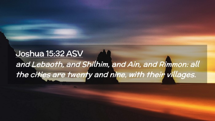 Picture 02 - Joshua 15:32 ASV Desktop Wallpaper - and Lebaoth, and Shilhim, and Ain, and Rimmon: - Desktop Bible Verse Wallpaper