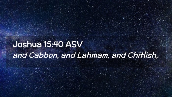 Picture 02 - Joshua 15:40 ASV Desktop Wallpaper - and Cabbon, and Lahmam, and - Desktop Bible Verse Wallpaper