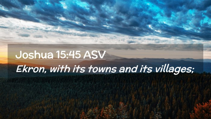 Picture 02 - Joshua 15:45 ASV Desktop Wallpaper - Ekron, with its towns and its - Desktop Bible Verse Wallpaper
