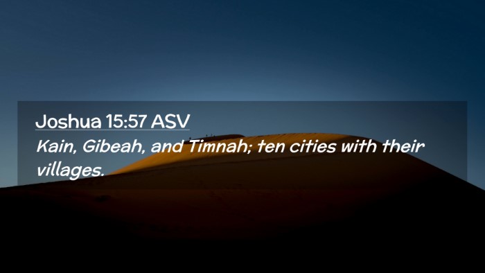 Picture 02 - Joshua 15:57 ASV Desktop Wallpaper - Kain, Gibeah, and Timnah; ten cities with their - Desktop Bible Verse Wallpaper