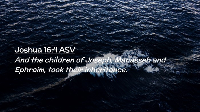 Picture 02 - Joshua 16:4 ASV Desktop Wallpaper - And the children of Joseph, Manasseh and Ephraim, - Desktop Bible Verse Wallpaper