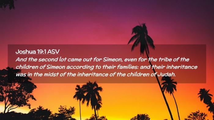 Picture 02 - Joshua 19:1 ASV Desktop Wallpaper - And the second lot came out for Simeon, even for - Desktop Bible Verse Wallpaper