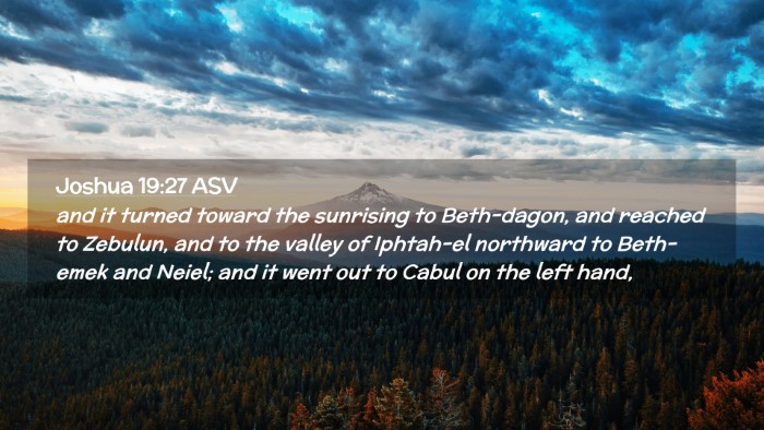 Picture 02 - Joshua 19:27 ASV Desktop Wallpaper - and it turned toward the sunrising to Beth-dagon, - Desktop Bible Verse Wallpaper