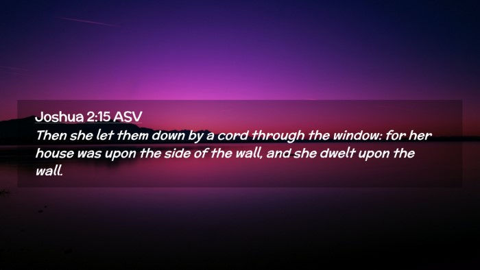Picture 02 - Joshua 2:15 ASV Desktop Wallpaper - Then she let them down by a cord through the - Desktop Bible Verse Wallpaper