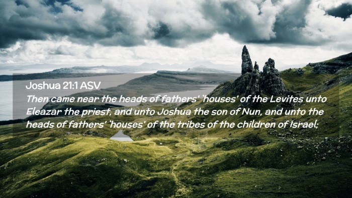 Picture 02 - Joshua 21:1 ASV Desktop Wallpaper - Then came near the heads of fathers' `houses' of - Desktop Bible Verse Wallpaper