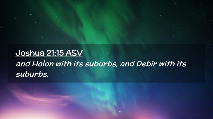 Picture 02 - Joshua 21:15 ASV Desktop Wallpaper - and Holon with its suburbs, and Debir with its - Desktop Bible Verse Wallpaper