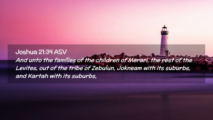 Picture 02 - Joshua 21:34 ASV Desktop Wallpaper - And unto the families of the children of Merari, - Desktop Bible Verse Wallpaper