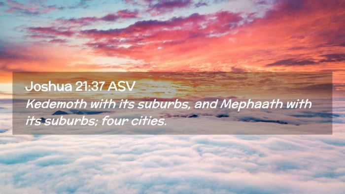 Picture 02 - Joshua 21:37 ASV Desktop Wallpaper - Kedemoth with its suburbs, and Mephaath with its - Desktop Bible Verse Wallpaper
