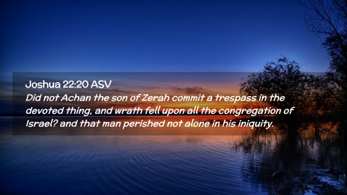 Picture 02 - Joshua 22:20 ASV Desktop Wallpaper - Did not Achan the son of Zerah commit a trespass - Desktop Bible Verse Wallpaper