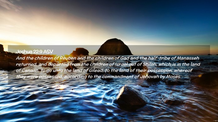 Picture 02 - Joshua 22:9 ASV Desktop Wallpaper - And the children of Reuben and the children of - Desktop Bible Verse Wallpaper