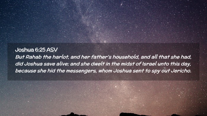Picture 02 - Joshua 6:25 ASV Desktop Wallpaper - But Rahab the harlot, and her father's household, - Desktop Bible Verse Wallpaper
