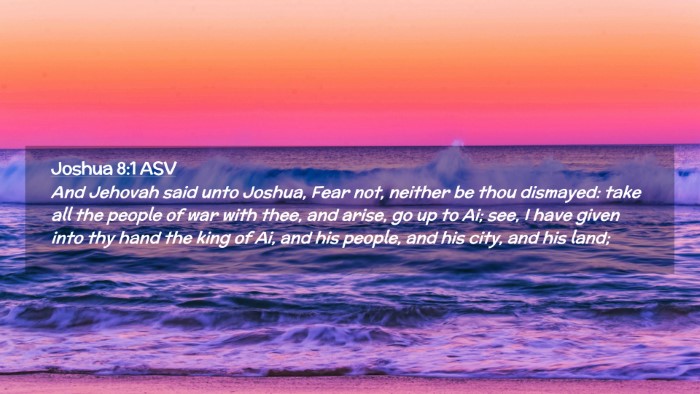 Picture 02 - Joshua 8:1 ASV Desktop Wallpaper - And Jehovah said unto Joshua, Fear not, neither - Desktop Bible Verse Wallpaper