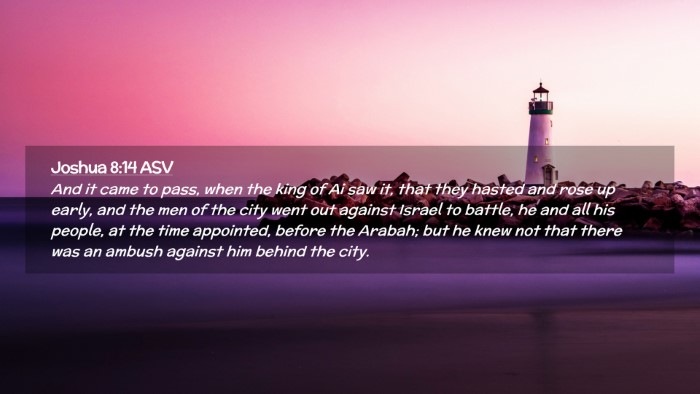 Picture 02 - Joshua 8:14 ASV Desktop Wallpaper - And it came to pass, when the king of Ai saw it, - Desktop Bible Verse Wallpaper