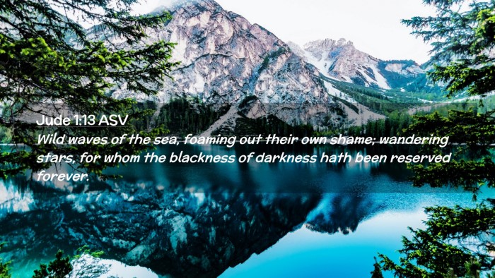 Picture 02 - Jude 1:13 ASV Desktop Wallpaper - Wild waves of the sea, foaming out their own - Desktop Bible Verse Wallpaper
