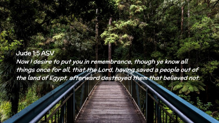 Picture 02 - Jude 1:5 ASV Desktop Wallpaper - Now I desire to put you in remembrance, though ye - Desktop Bible Verse Wallpaper