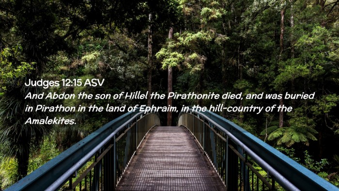 Picture 02 - Judges 12:15 ASV Desktop Wallpaper - And Abdon the son of Hillel the Pirathonite died, - Desktop Bible Verse Wallpaper