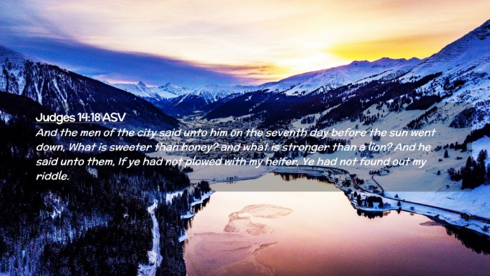 Picture 02 - Judges 14:18 ASV Desktop Wallpaper - And the men of the city said unto him on the - Desktop Bible Verse Wallpaper