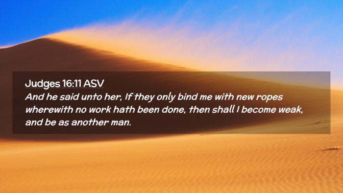 Picture 02 - Judges 16:11 ASV Desktop Wallpaper - And he said unto her, If they only bind me with - Desktop Bible Verse Wallpaper