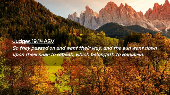 Picture 02 - Judges 19:14 ASV Desktop Wallpaper - So they passed on and went their way; and the sun - Desktop Bible Verse Wallpaper
