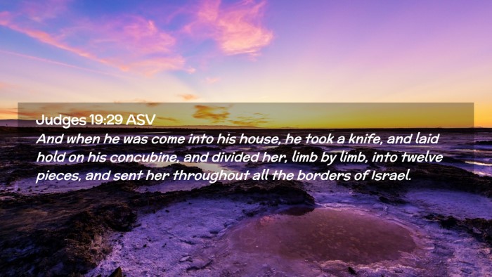 Picture 02 - Judges 19:29 ASV Desktop Wallpaper - And when he was come into his house, he took a - Desktop Bible Verse Wallpaper