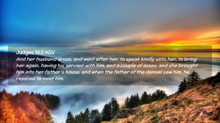 Picture 02 - Judges 19:3 ASV Desktop Wallpaper - And her husband arose, and went after her, to - Desktop Bible Verse Wallpaper