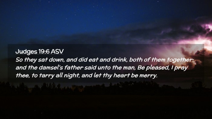 Picture 02 - Judges 19:6 ASV Desktop Wallpaper - So they sat down, and did eat and drink, both of - Desktop Bible Verse Wallpaper
