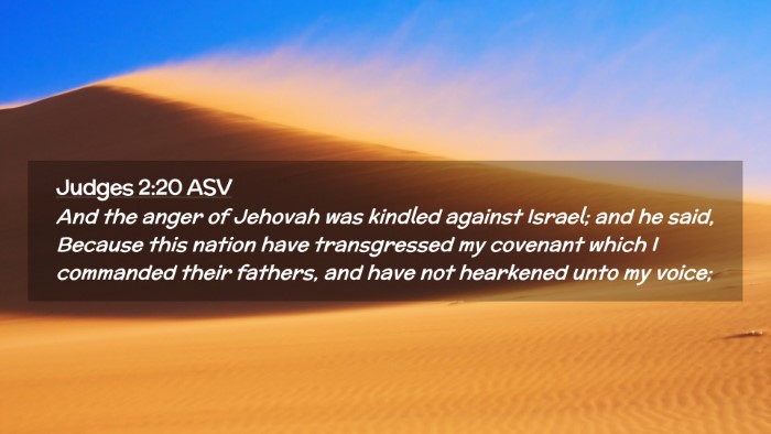 Picture 02 - Judges 2:20 ASV Desktop Wallpaper - And the anger of Jehovah was kindled against - Desktop Bible Verse Wallpaper