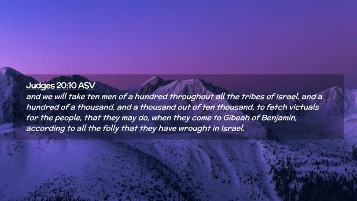 Picture 02 - Judges 20:10 ASV Desktop Wallpaper - and we will take ten men of a hundred throughout - Desktop Bible Verse Wallpaper