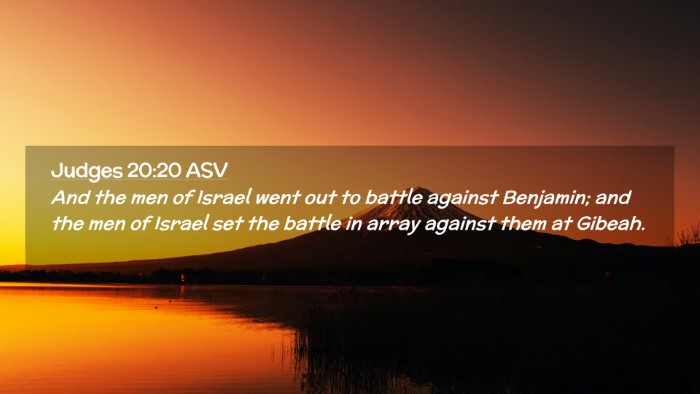 Picture 02 - Judges 20:20 ASV Desktop Wallpaper - And the men of Israel went out to battle against - Desktop Bible Verse Wallpaper