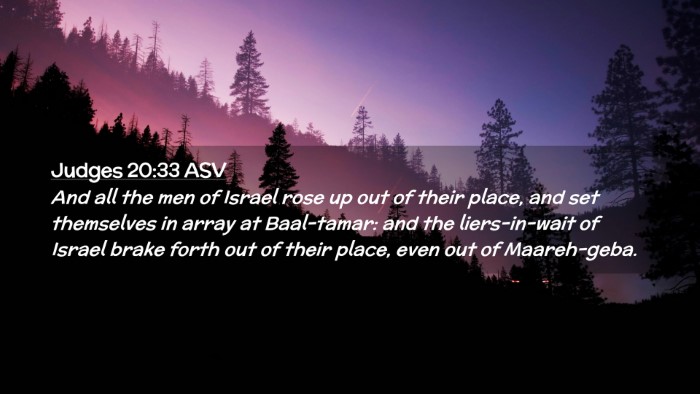 Picture 02 - Judges 20:33 ASV Desktop Wallpaper - And all the men of Israel rose up out of their - Desktop Bible Verse Wallpaper