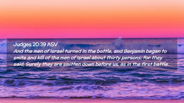 Picture 02 - Judges 20:39 ASV Desktop Wallpaper - And the men of Israel turned in the battle, and - Desktop Bible Verse Wallpaper
