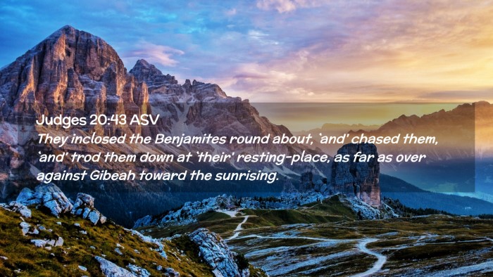 Picture 02 - Judges 20:43 ASV Desktop Wallpaper - They inclosed the Benjamites round about, `and' - Desktop Bible Verse Wallpaper