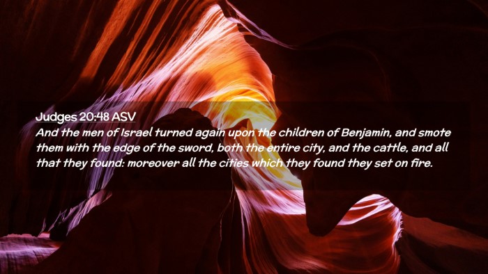 Picture 02 - Judges 20:48 ASV Desktop Wallpaper - And the men of Israel turned again upon the - Desktop Bible Verse Wallpaper