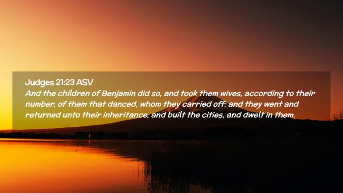 Picture 02 - Judges 21:23 ASV Desktop Wallpaper - And the children of Benjamin did so, and took - Desktop Bible Verse Wallpaper