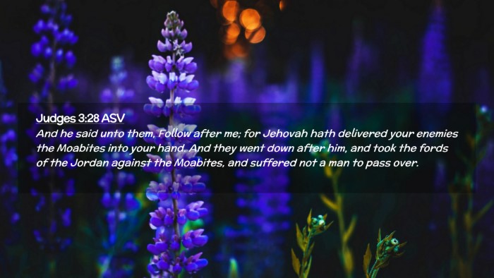 Picture 02 - Judges 3:28 ASV Desktop Wallpaper - And he said unto them, Follow after me; for - Desktop Bible Verse Wallpaper