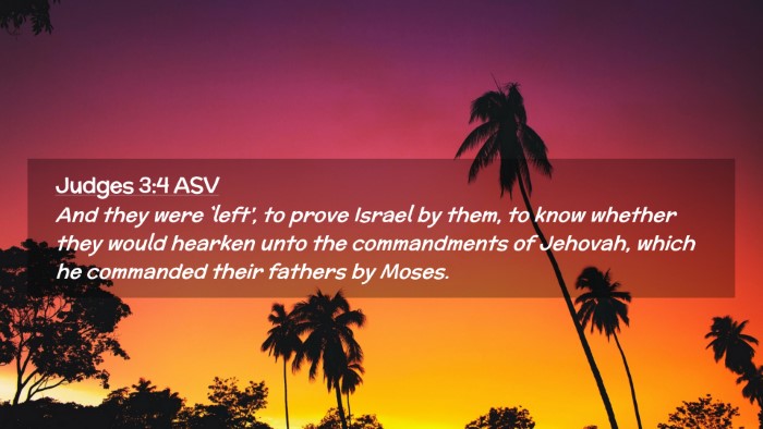 Picture 02 - Judges 3:4 ASV Desktop Wallpaper - And they were `left', to prove Israel by them, to - Desktop Bible Verse Wallpaper