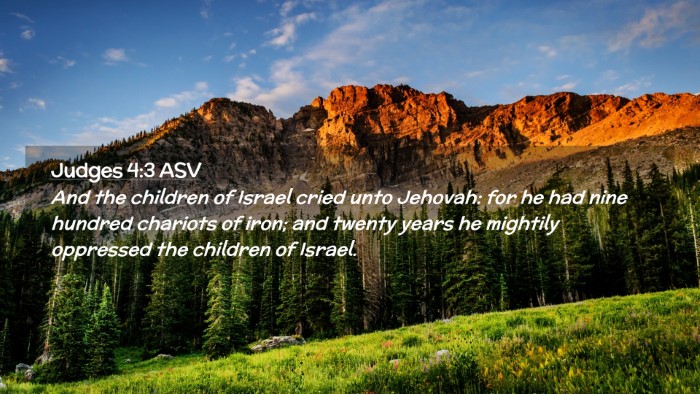Picture 02 - Judges 4:3 ASV Desktop Wallpaper - And the children of Israel cried unto Jehovah: - Desktop Bible Verse Wallpaper