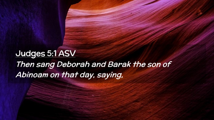 Picture 02 - Judges 5:1 ASV Desktop Wallpaper - Then sang Deborah and Barak the son of Abinoam on - Desktop Bible Verse Wallpaper
