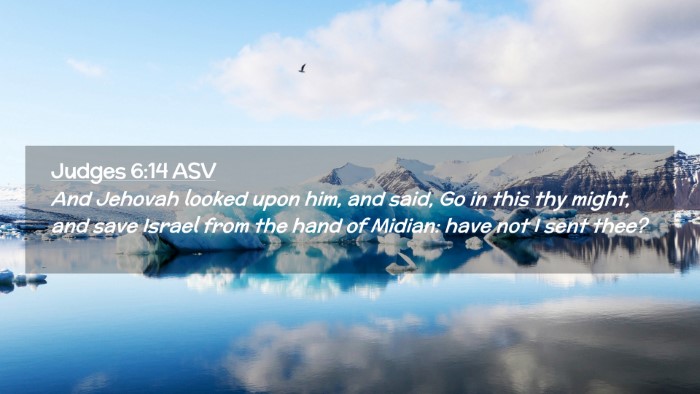 Picture 02 - Judges 6:14 ASV Desktop Wallpaper - And Jehovah looked upon him, and said, Go in this - Desktop Bible Verse Wallpaper