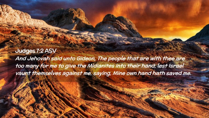 Picture 02 - Judges 7:2 ASV Desktop Wallpaper - And Jehovah said unto Gideon, The people that are - Desktop Bible Verse Wallpaper