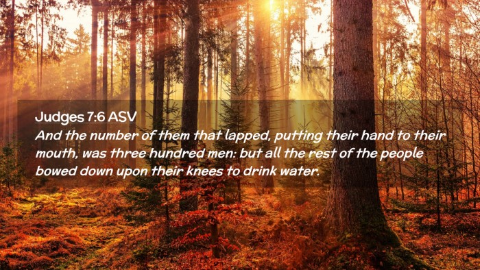 Picture 02 - Judges 7:6 ASV Desktop Wallpaper - And the number of them that lapped, putting their - Desktop Bible Verse Wallpaper